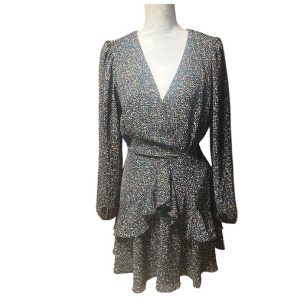 Lola Grace Printed Tiered‎ Long Sleeve Mini Dress